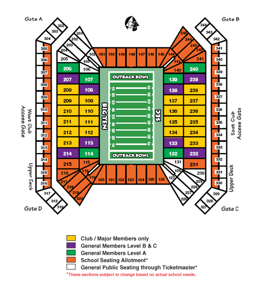 Raymond James Stadium Suite Map Stadium & Seating Diagram