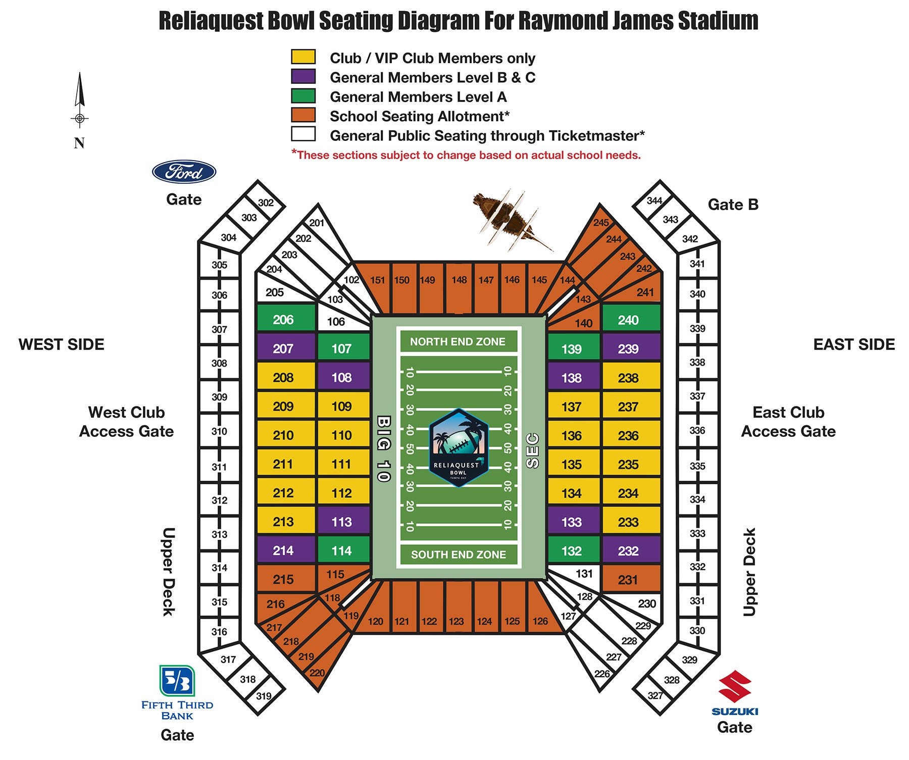 Raymond James Stadium Seating Chart With Seat Numbers And Rows Two